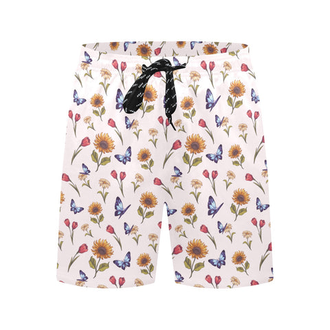 Summer-Garden-Mens-Swim-Trunks-White-Front-View