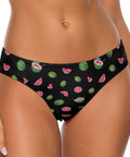 Watermelon-Womens-Thong-Black-Model-Front-View