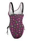 Watermelon-Womens-One-Piece-Swimsuit-Plum-Product-Side-View