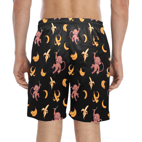 Baby-Monkey-Mens-Swim-Trunks-Black-Model-Back-View