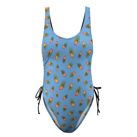 Pineapple-Women's-One-Piece-Swimsuit-Cornflower-Product-Front-View