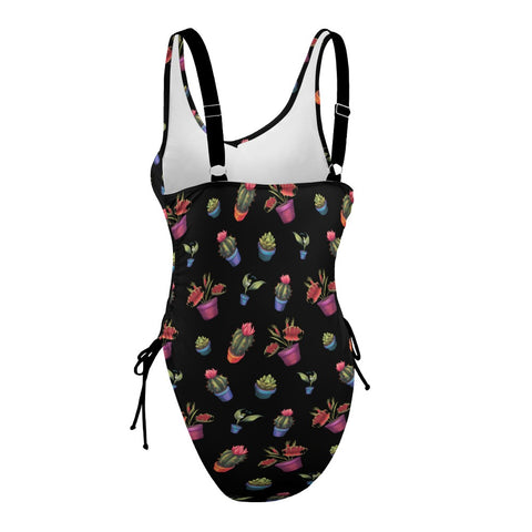 House-Plant-Womens-One-Piece-Swimsuit-Black-Product-Side-View