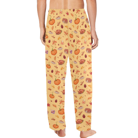 Thanksgiving-Mens-Pajama-Yellow-Model-Back-View
