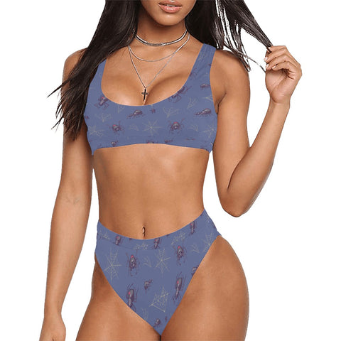 Black-Widow-Women's-Two-Piece-Bikini-True-Blue-Model-Front-View