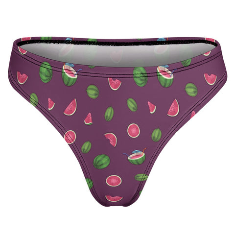 Watermelon-Womens-Thong-Dark-Purple-Product-Back-View