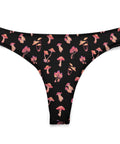 Mushroom-Women's-Thong-Black-Product-Front-View