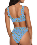 Pineapple-Women's-Two-Piece-Bikini-Sky-Blue-Model-Back-View