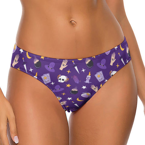 Witch-Core-Womens-Thong-Purple-Model-Front-View