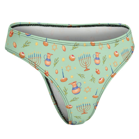Hanukkah-Women's-Thong-Pastel-Green-Product-Side-View