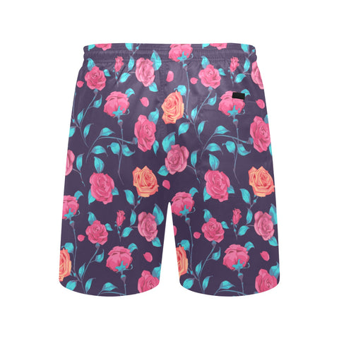 Painted-Roses-Mens-Swim-Trunks-Purple-Back-View