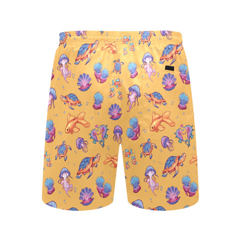 Sea-Life-Mens-Swim-Trunks-Orange-Back-View