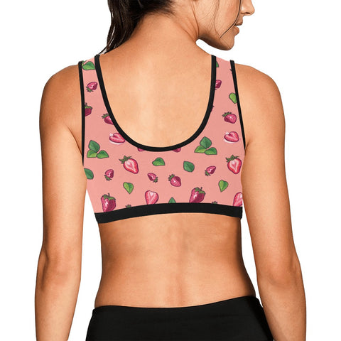 Strawberry-Womens-Bralette-Coral-Model-Back-View