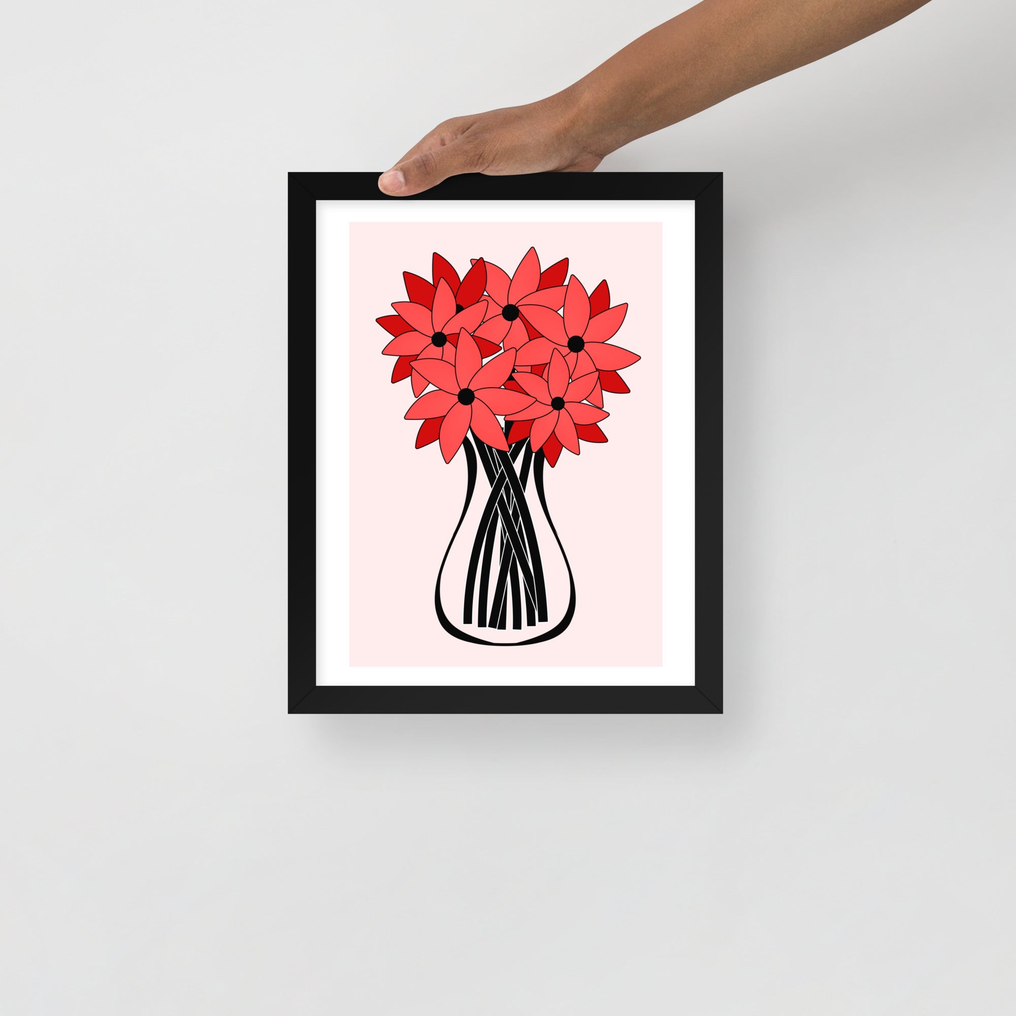 Red Flower Framed Wall Art