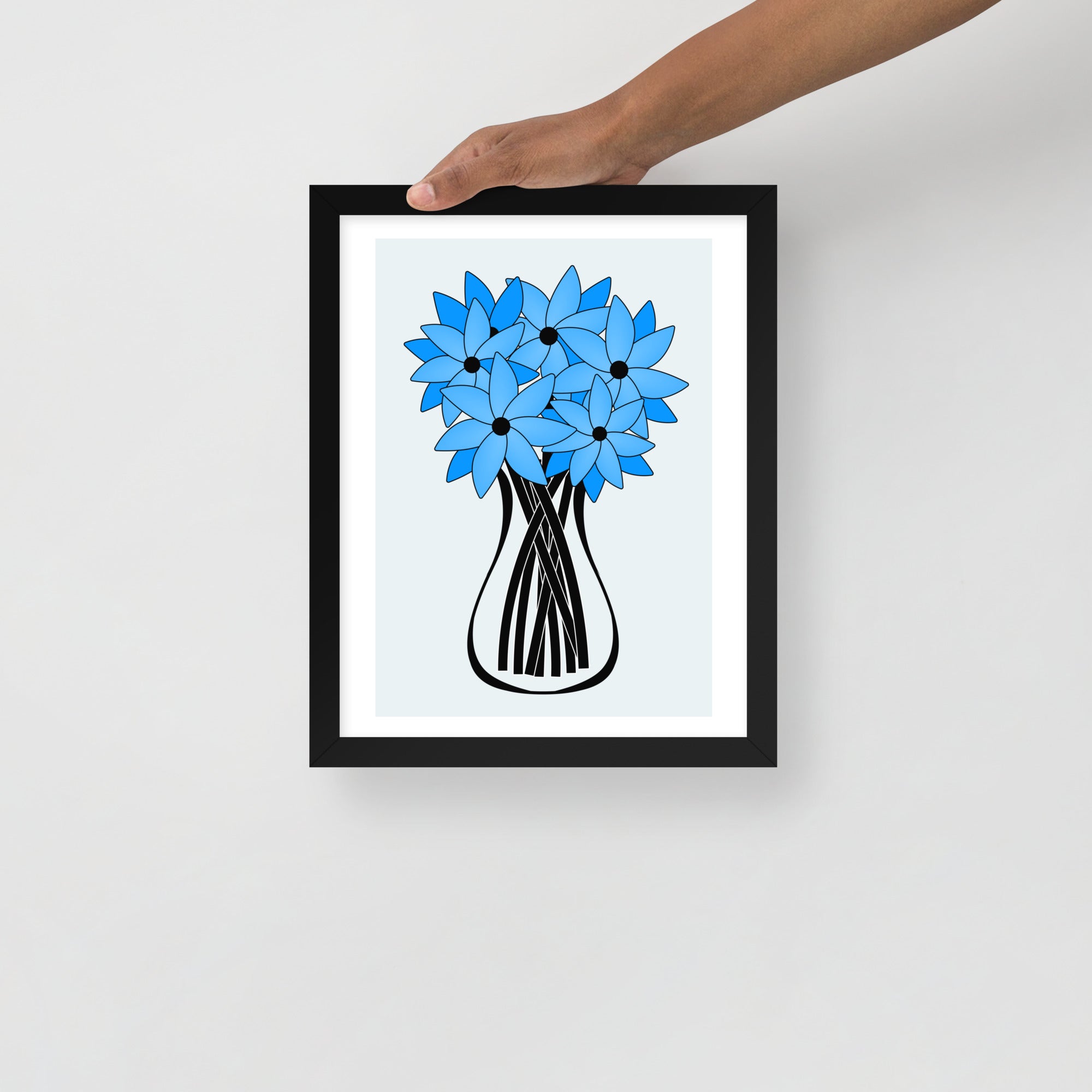 Blue Flower Framed Wall Art