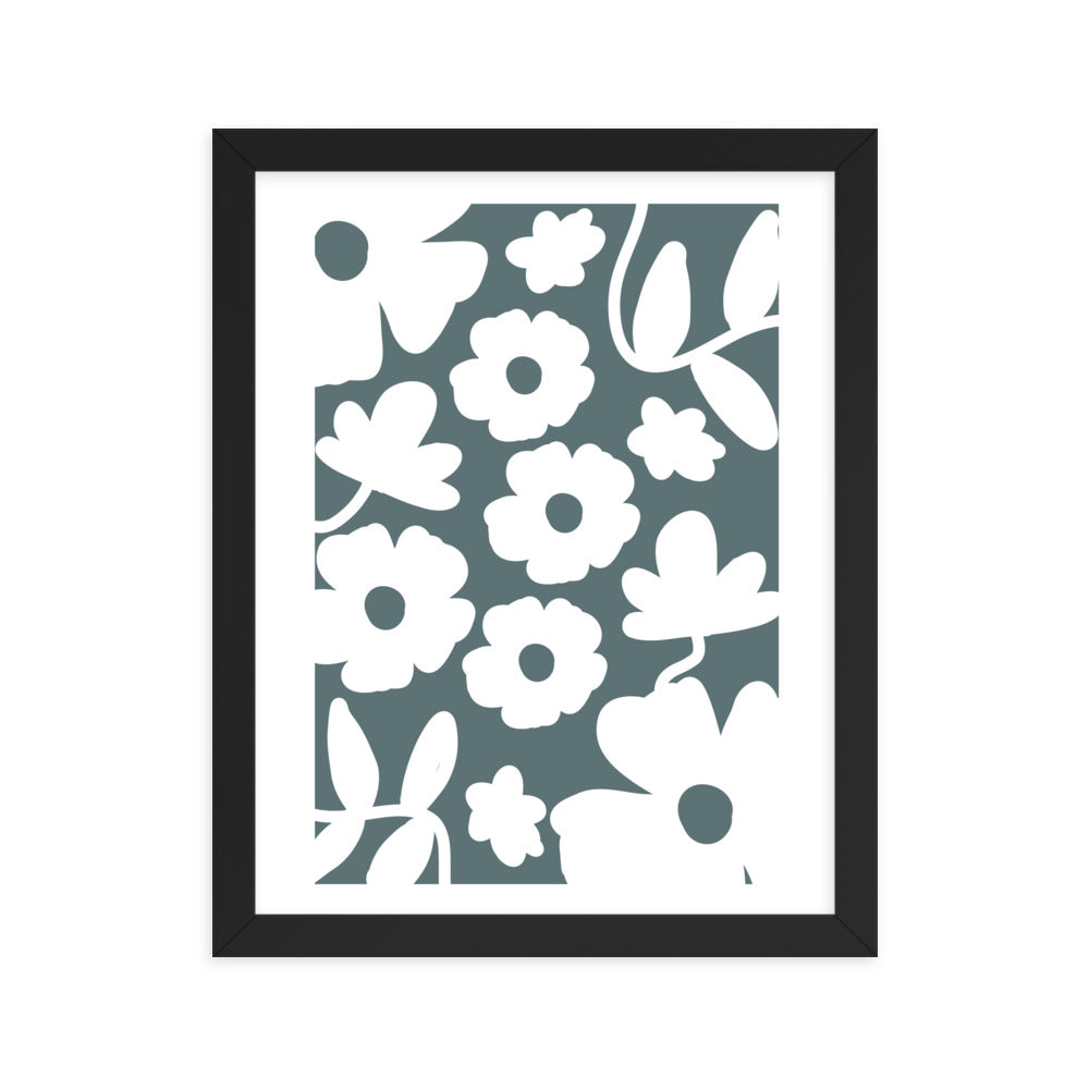 Blue Wallflower Framed Wall Art