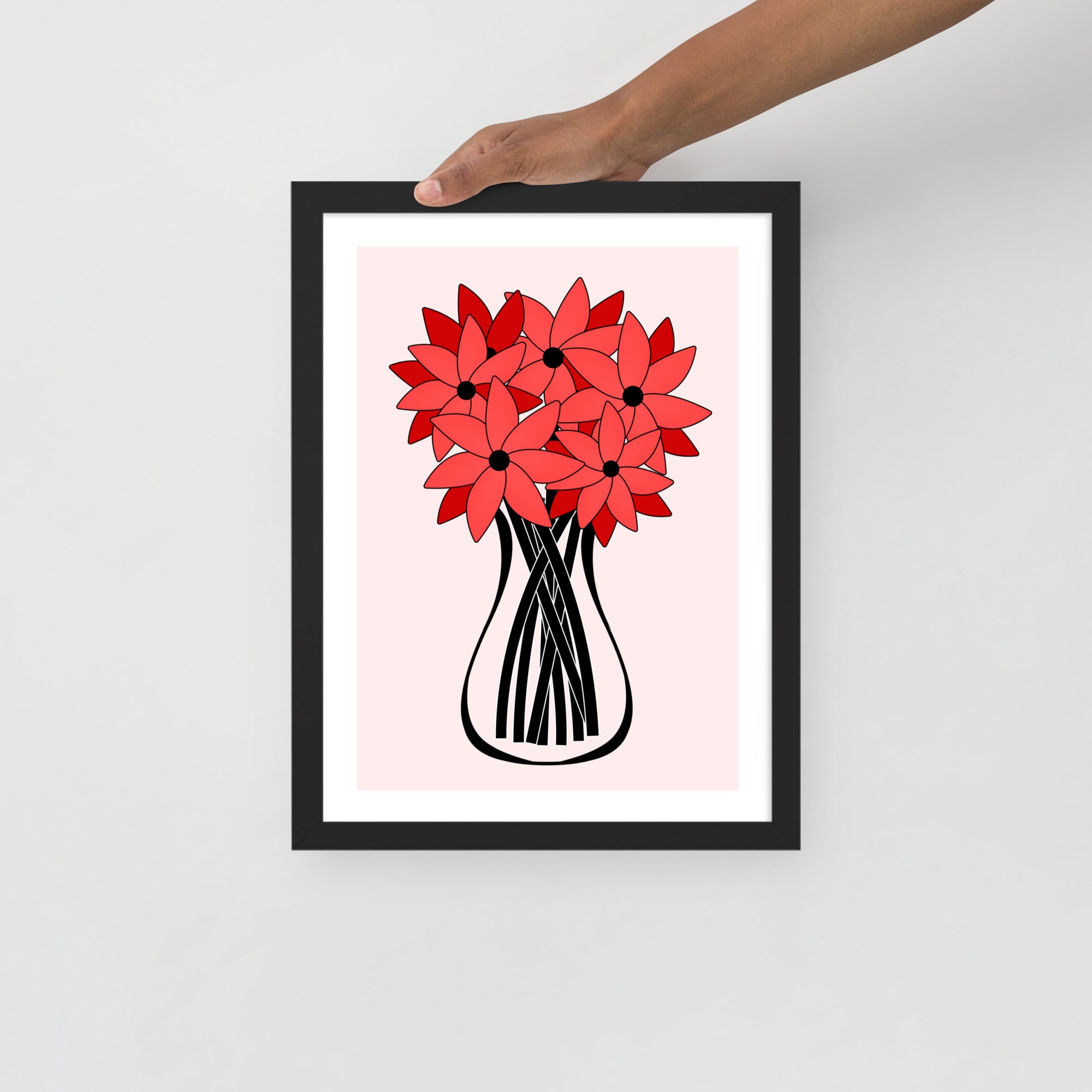 Red Flower Framed Wall Art