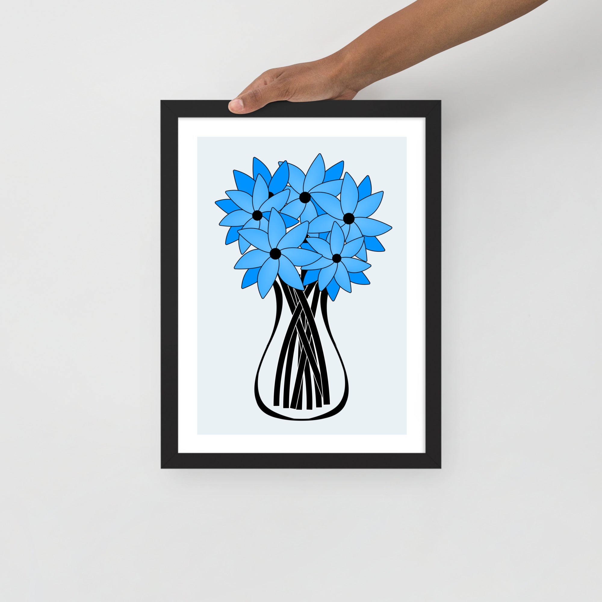 Blue Flower Framed Wall Art