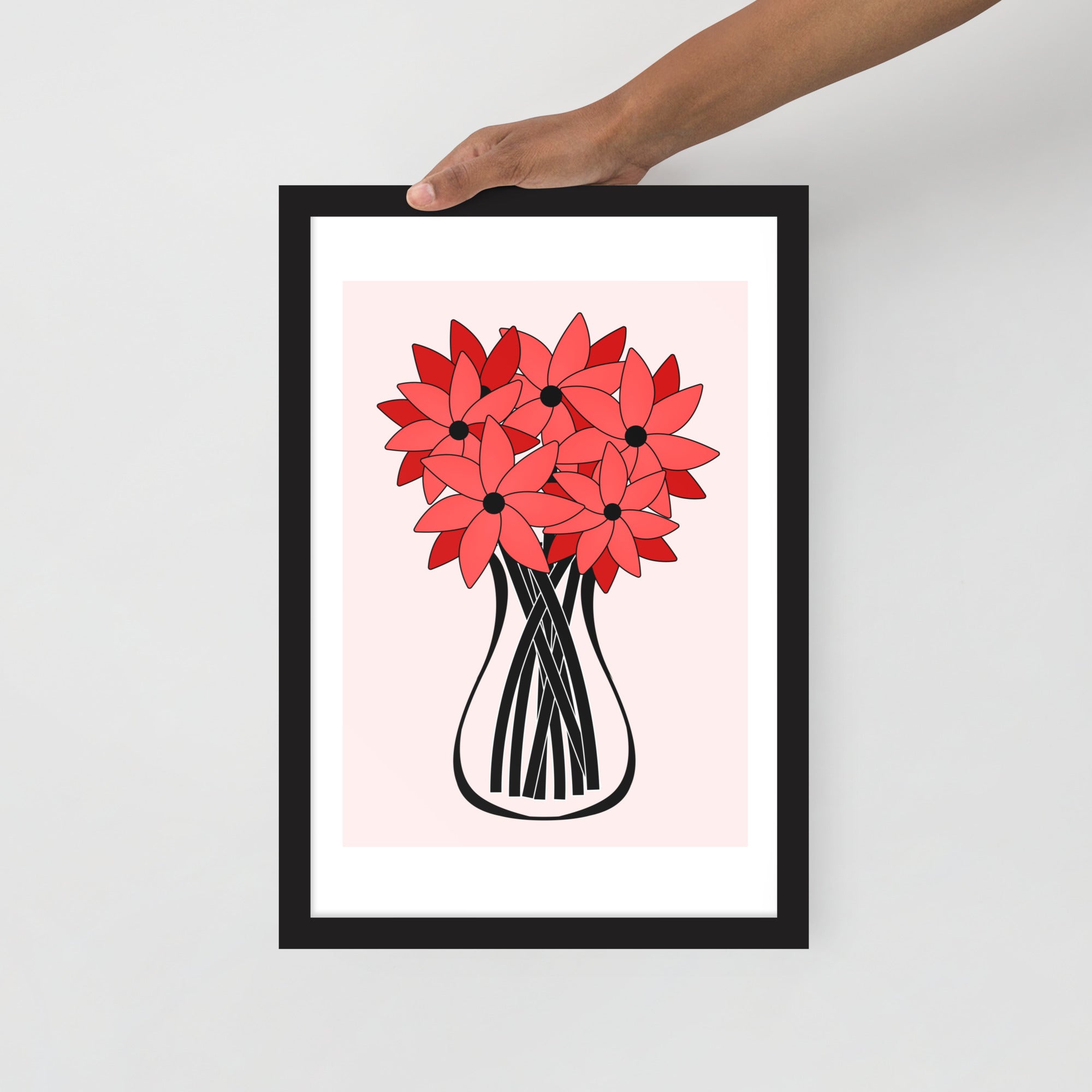 Red Flower Framed Wall Art