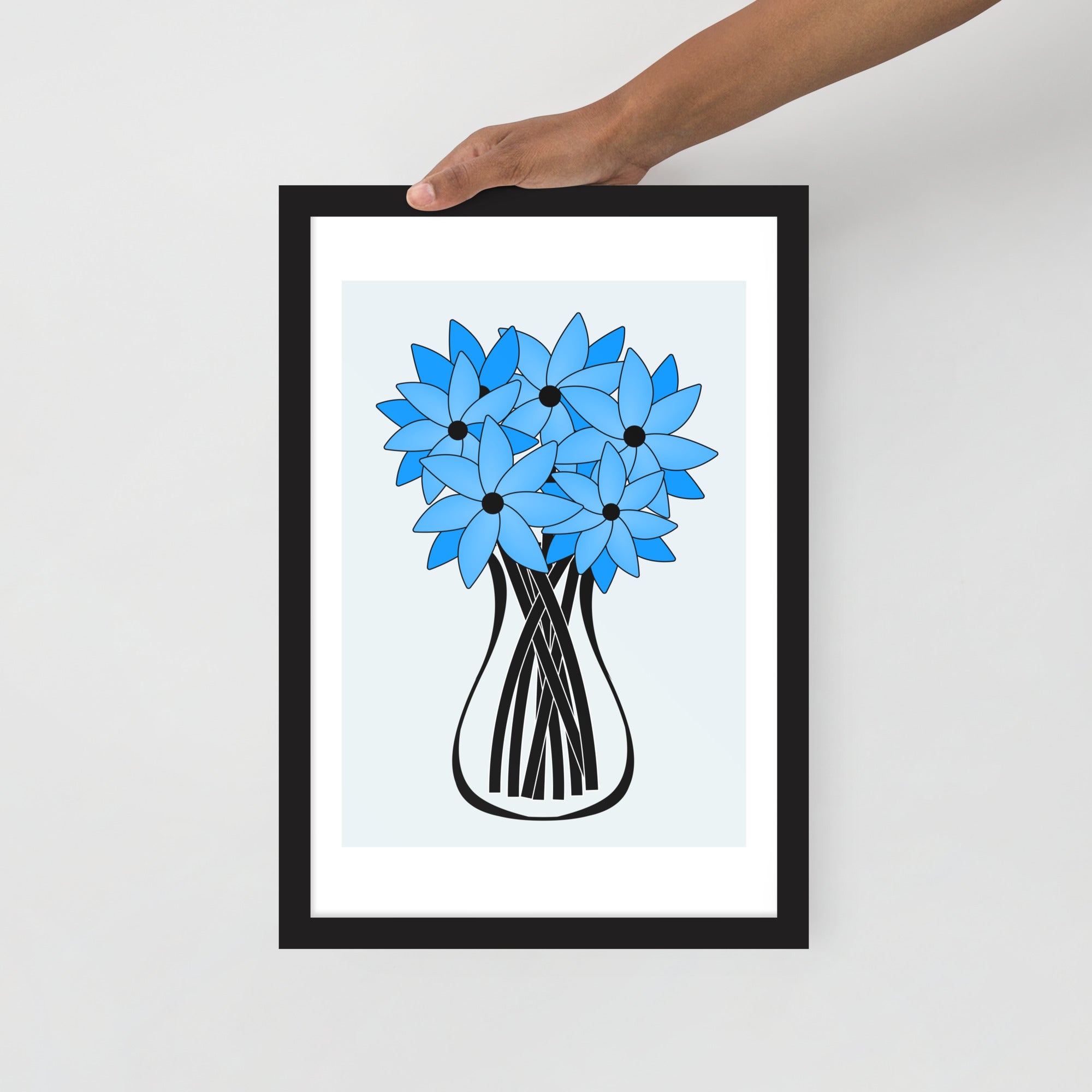 Blue Flower Framed Wall Art