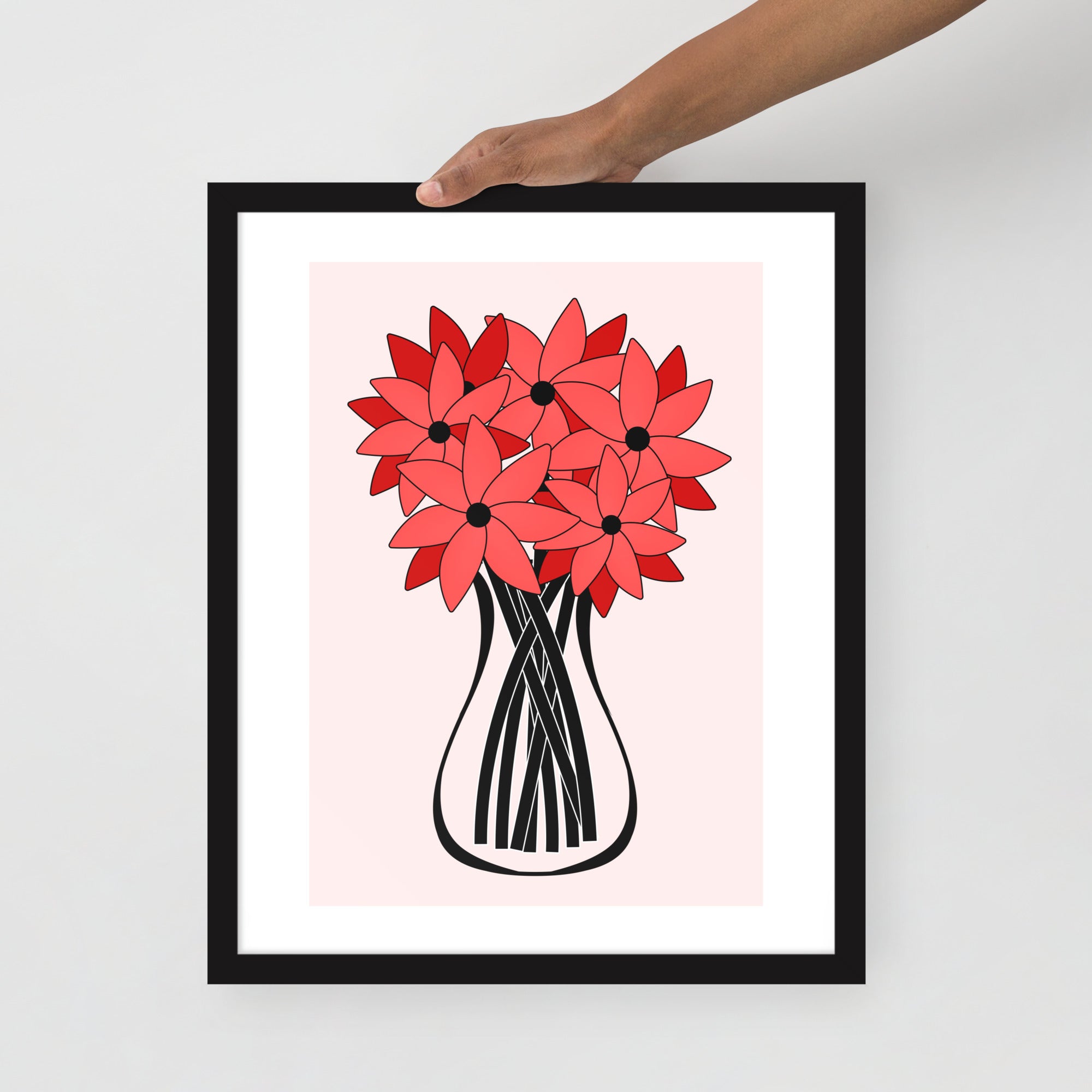 Red Flower Framed Wall Art
