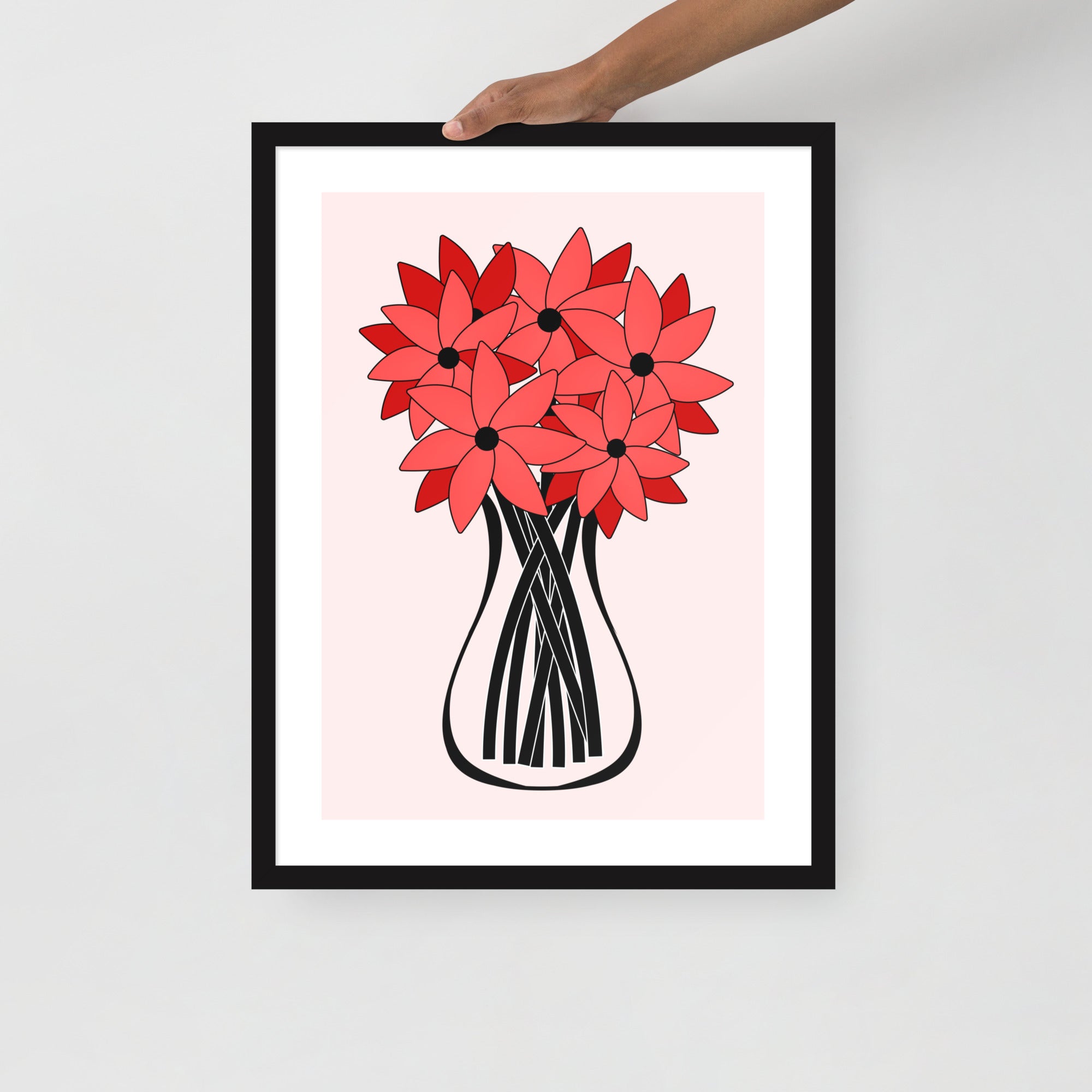 Red Flower Framed Wall Art