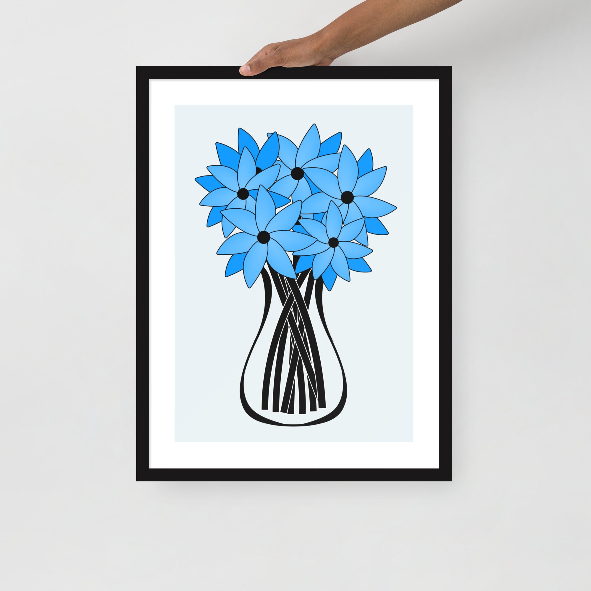 Blue Flower Framed Wall Art
