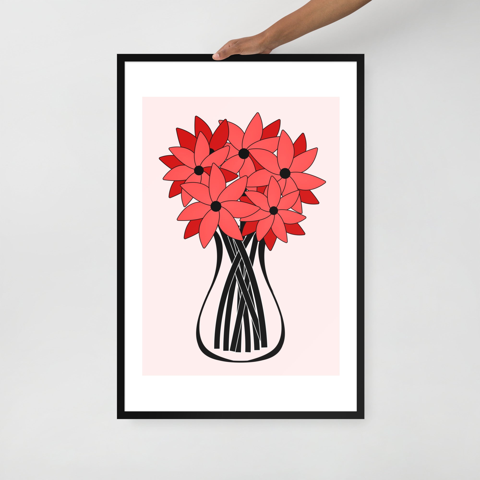 Red Flower Framed Wall Art