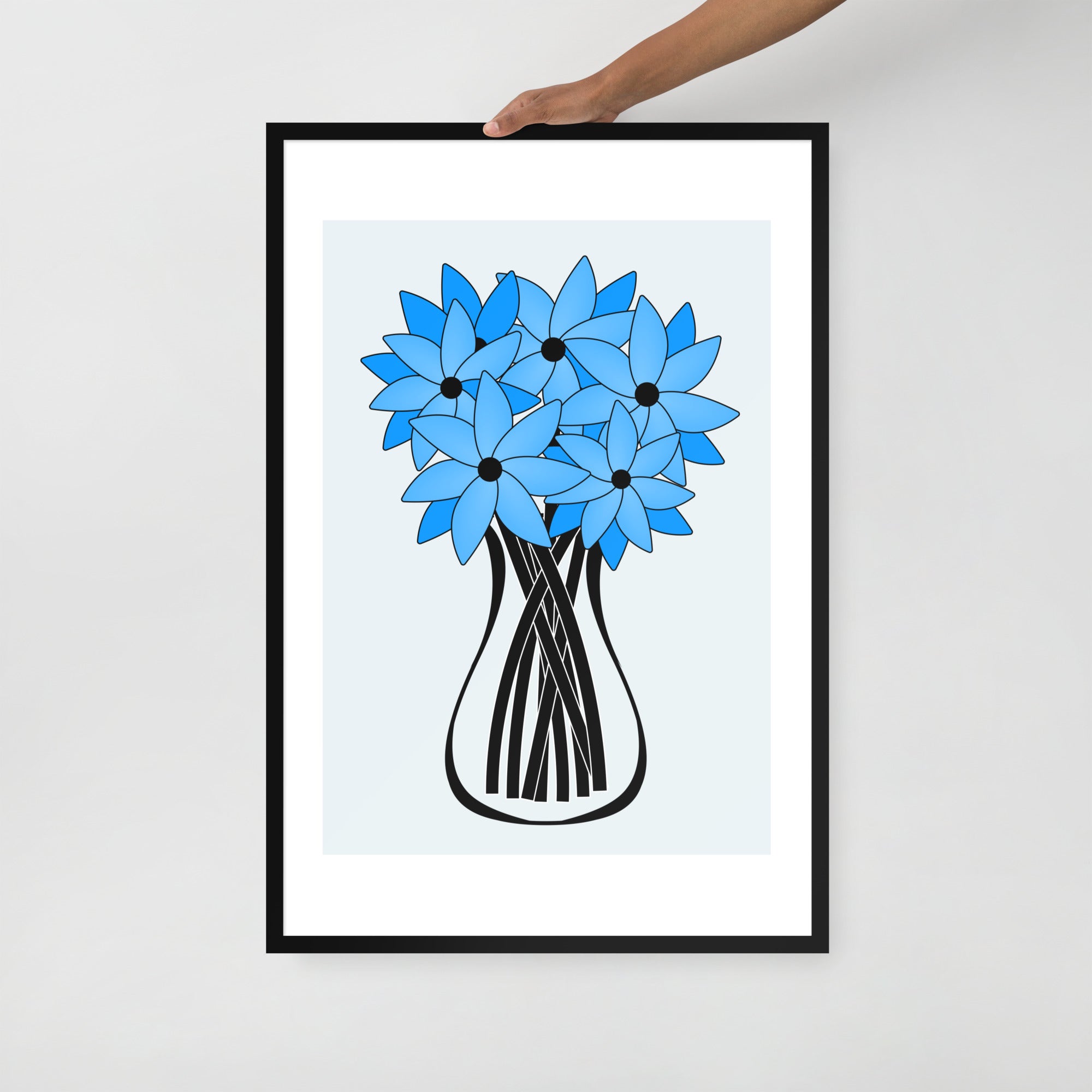 Blue Flower Framed Wall Art