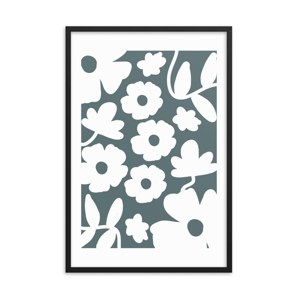 Blue Wallflower Framed Wall Art