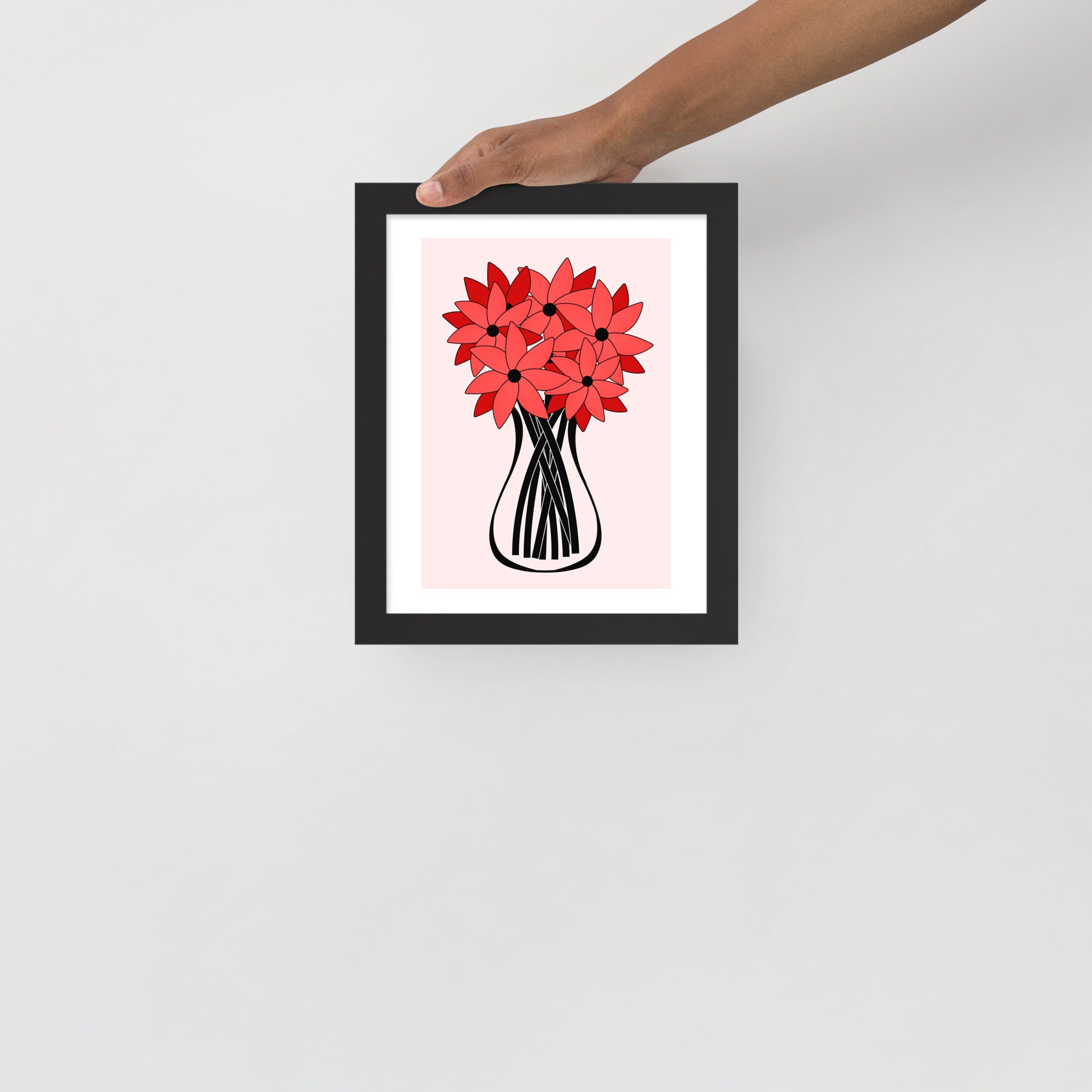 Red Flower Framed Wall Art