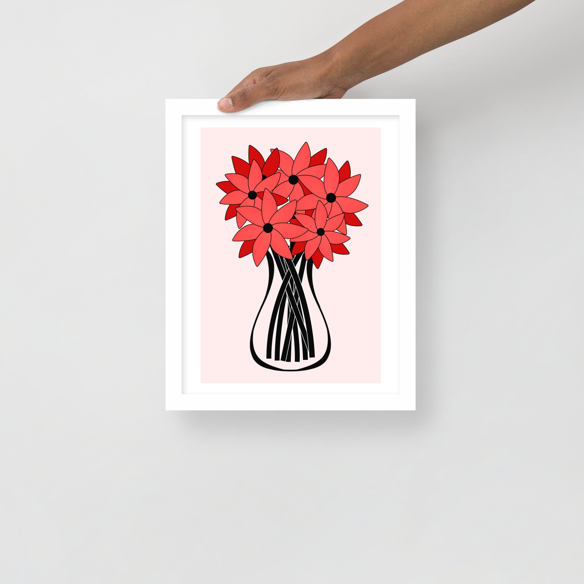 Red Flower Framed Wall Art