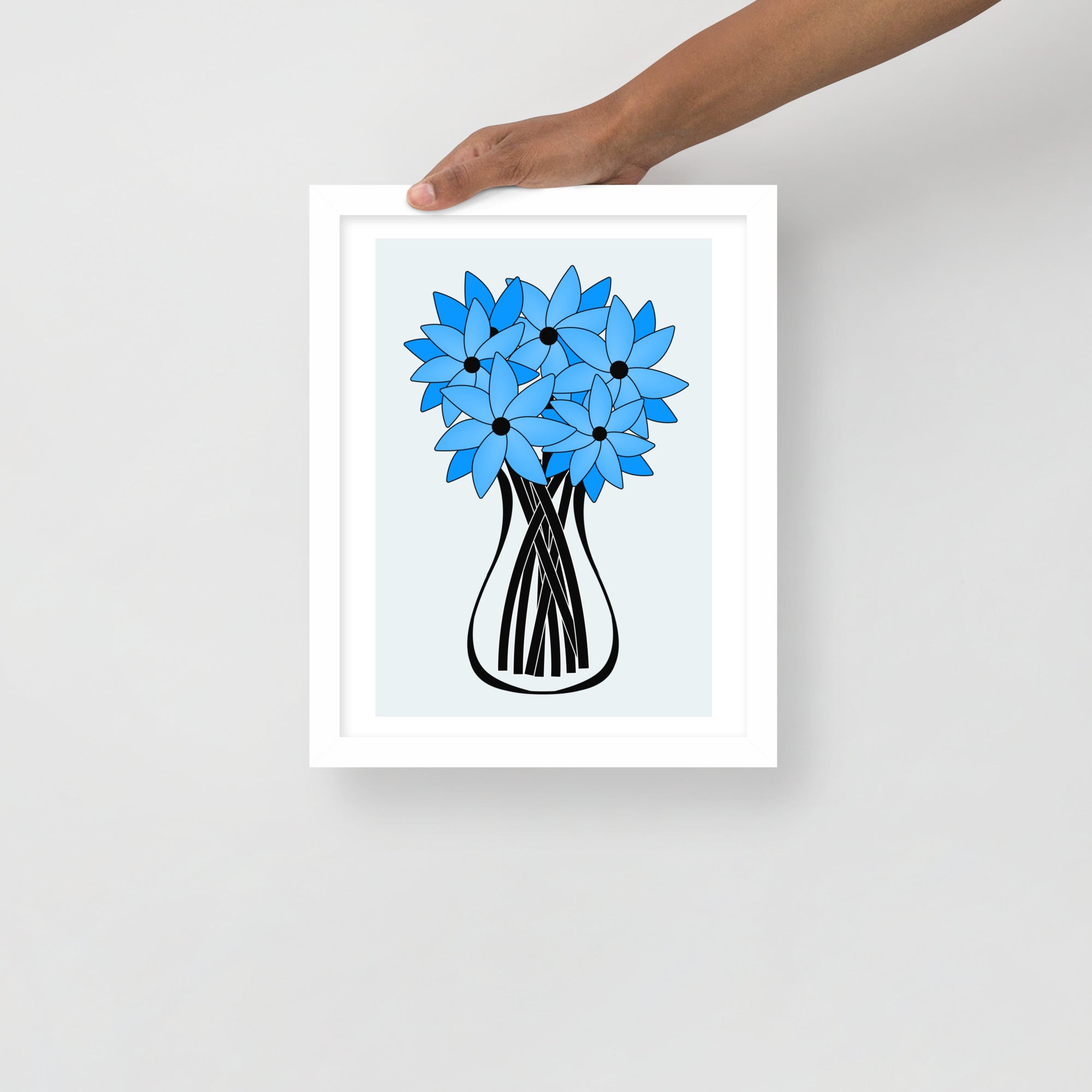 Blue Flower Framed Wall Art