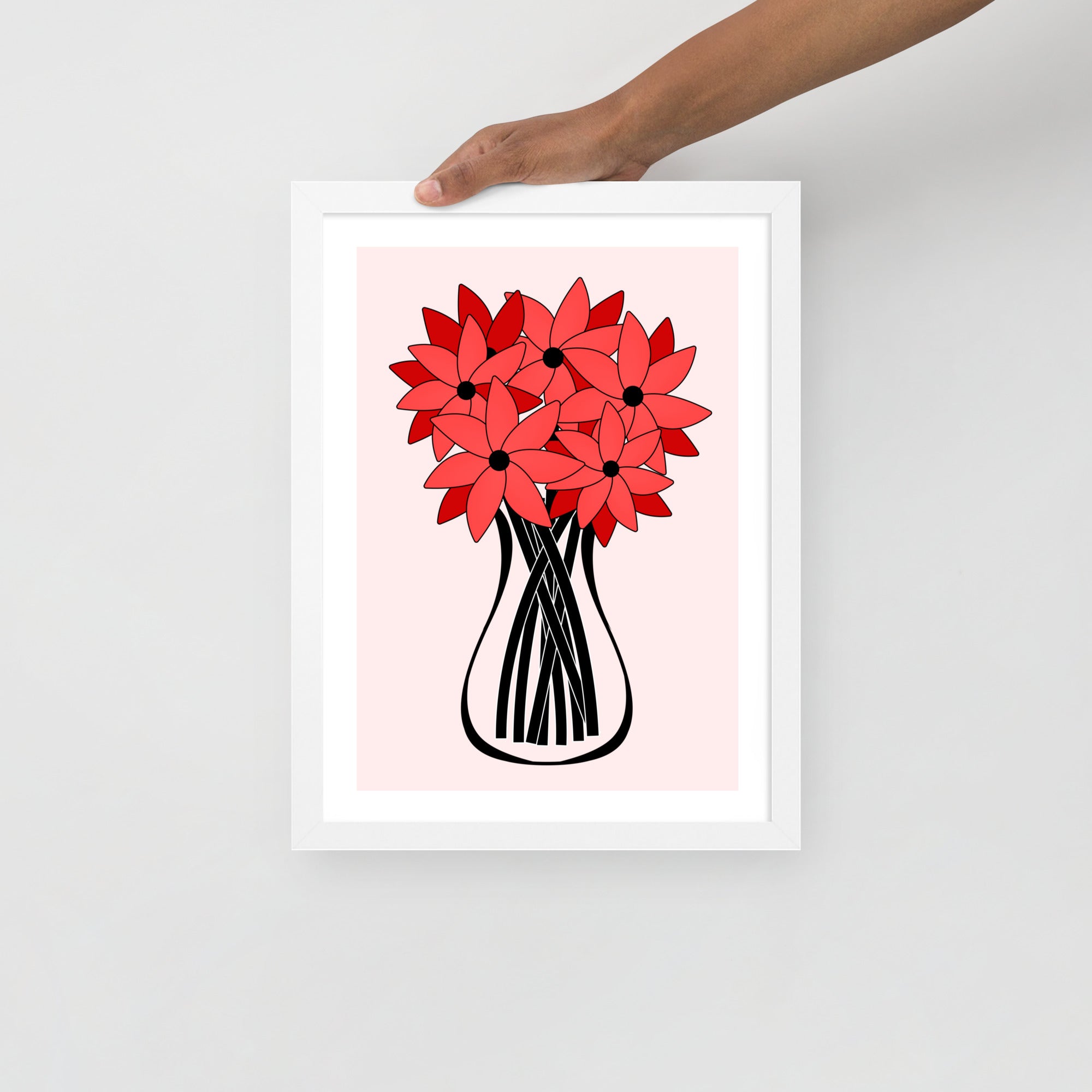 Red Flower Framed Wall Art