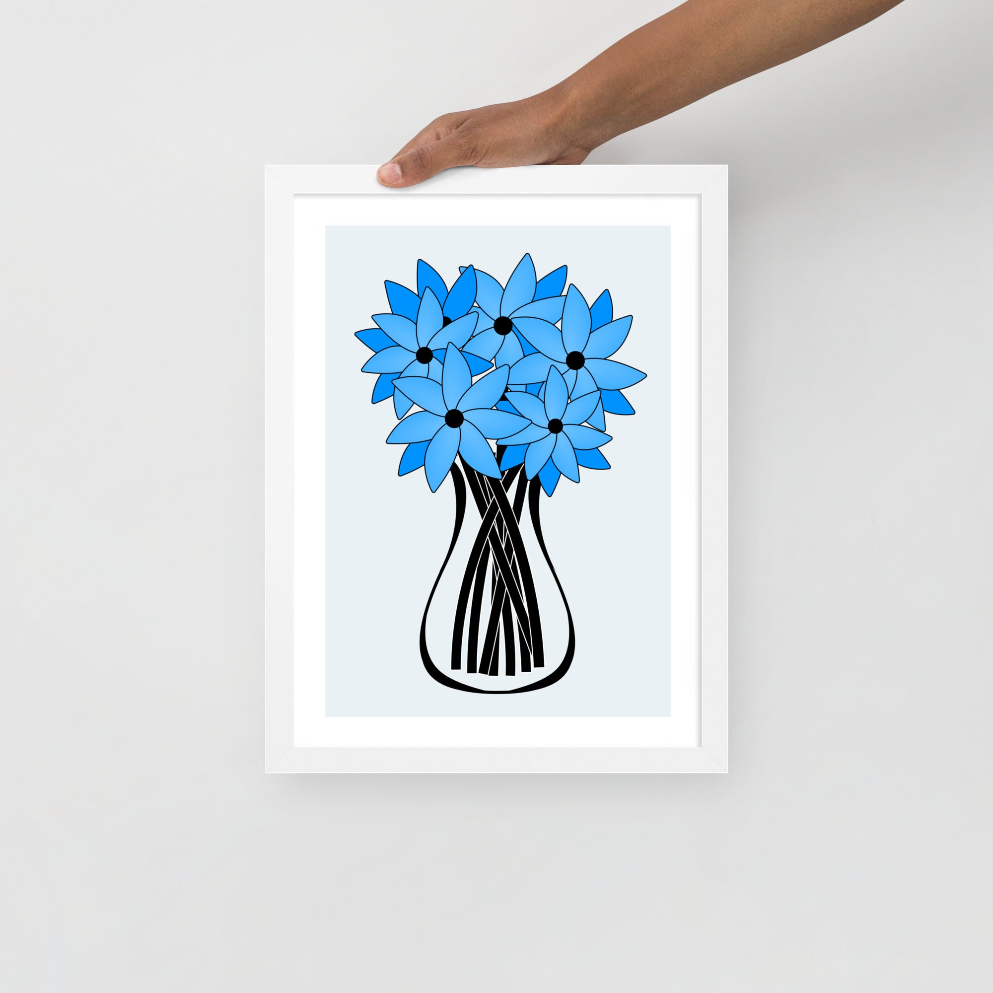 Blue Flower Framed Wall Art