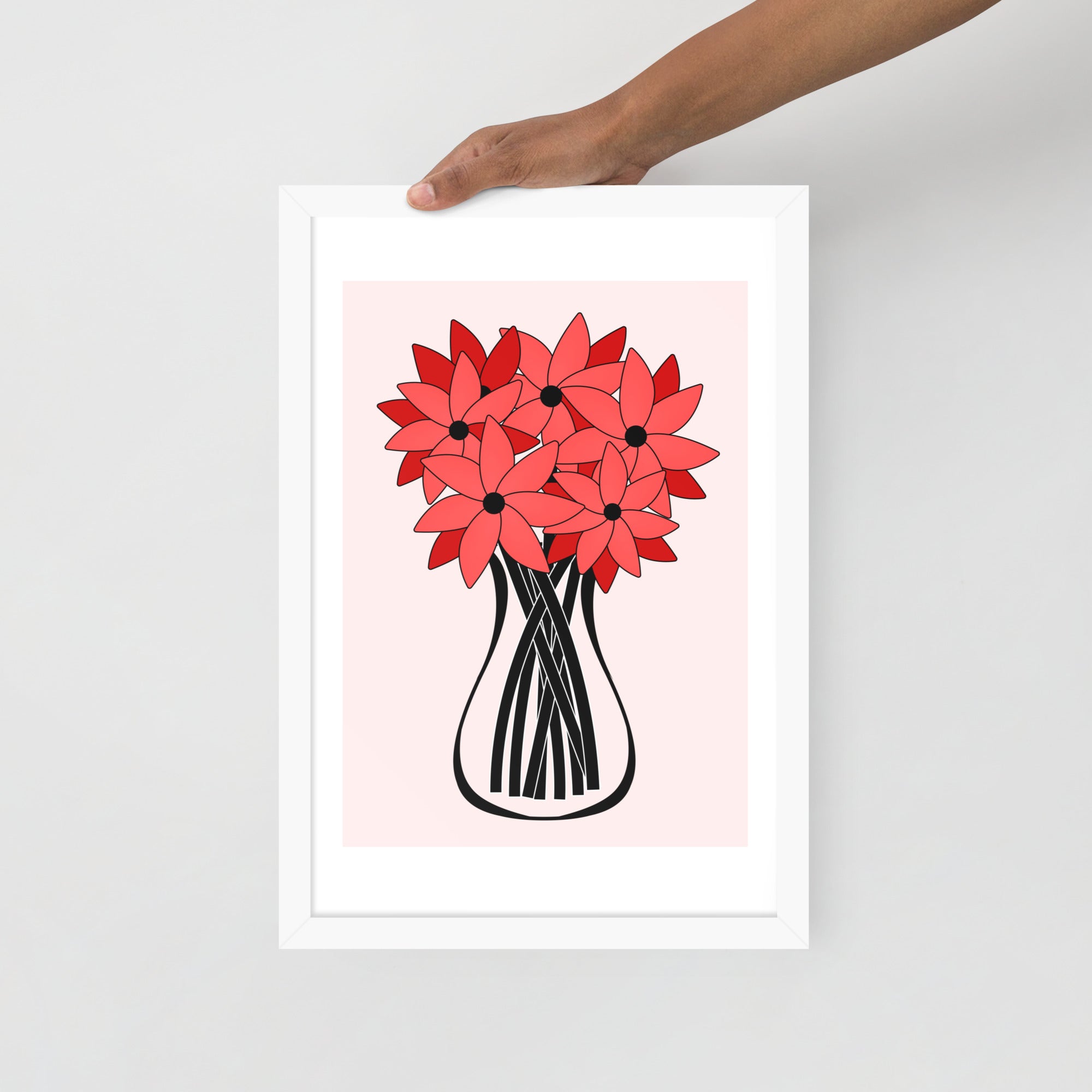 Red Flower Framed Wall Art
