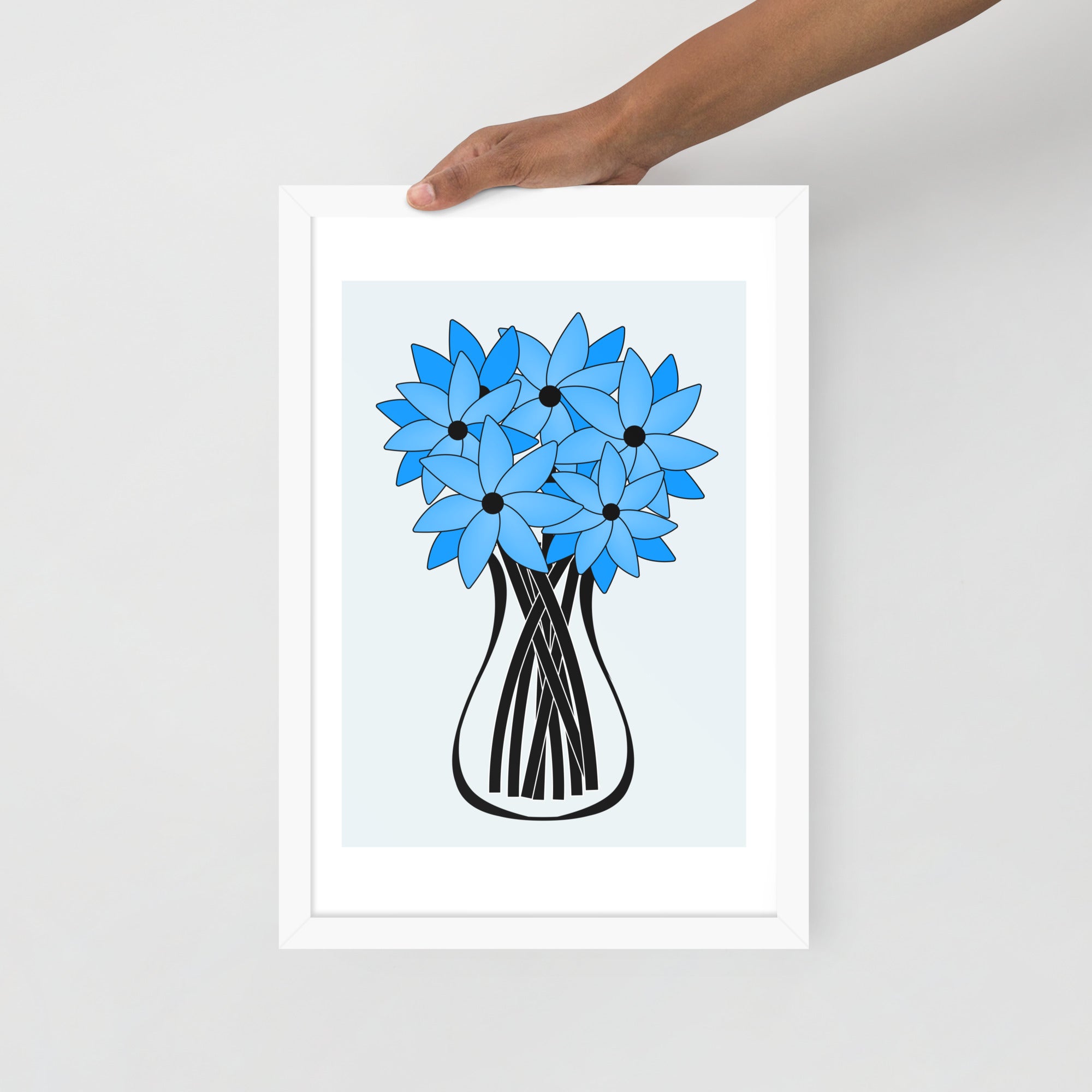 Blue Flower Framed Wall Art