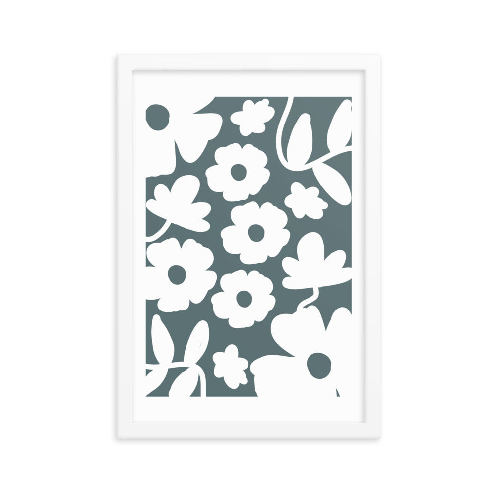 Blue Wallflower Framed Wall Art