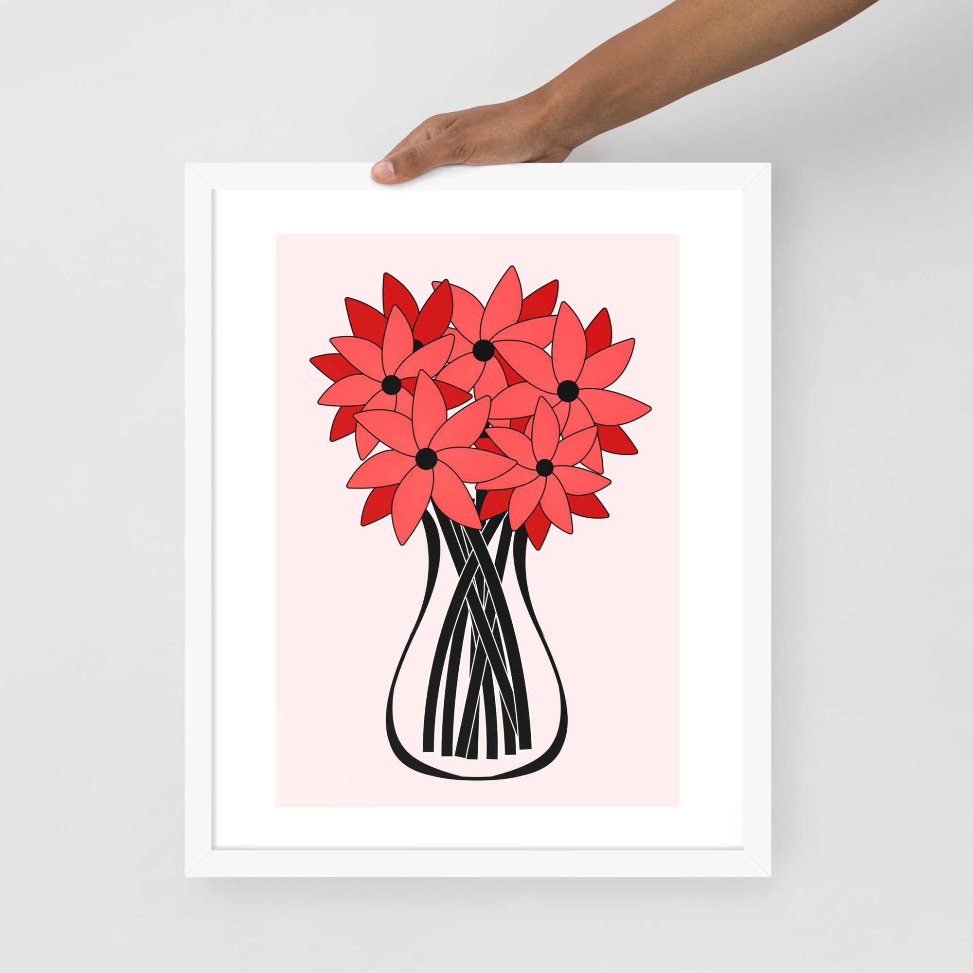 Red Flower Framed Wall Art
