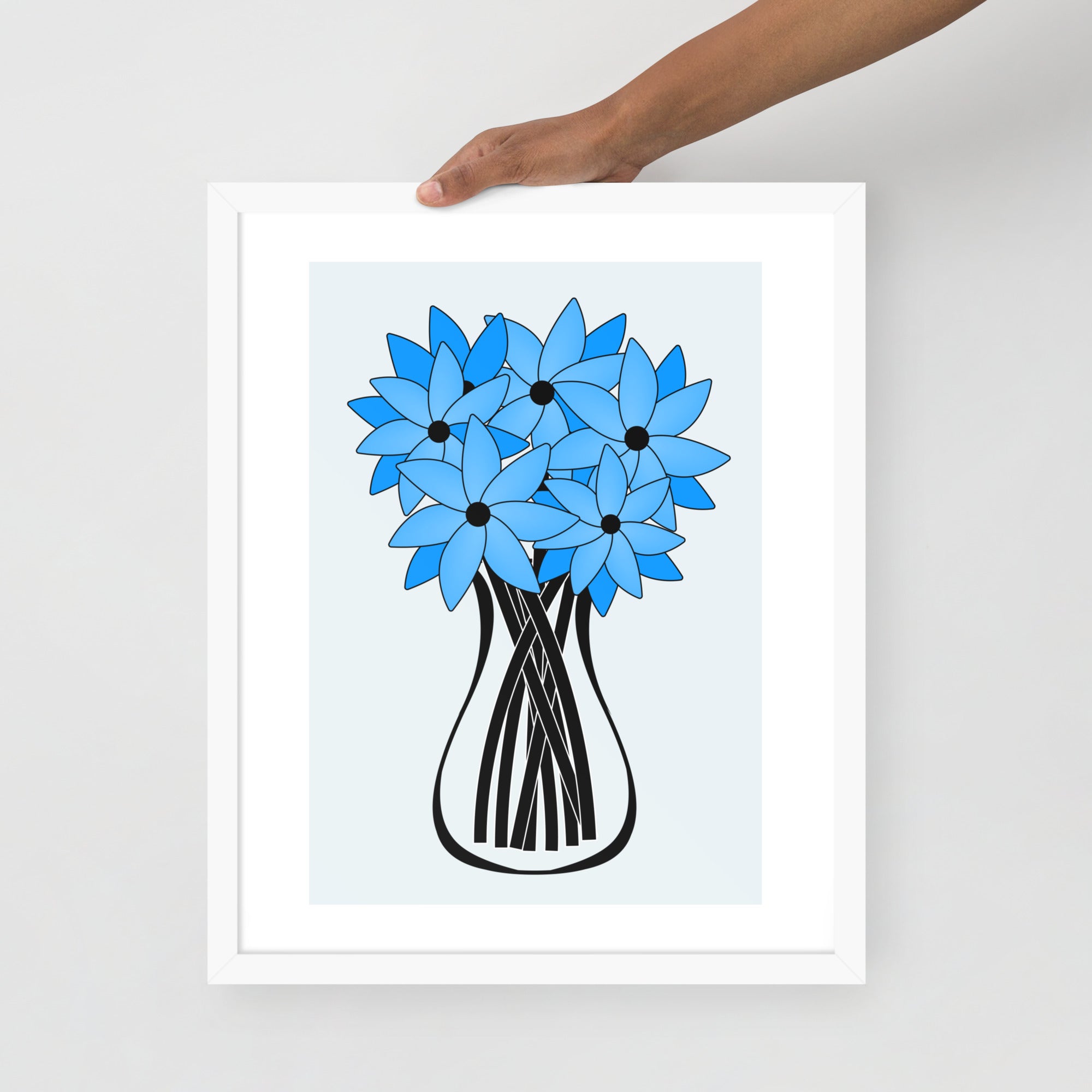 Blue Flower Framed Wall Art
