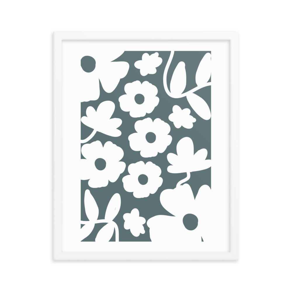Blue Wallflower Framed Wall Art