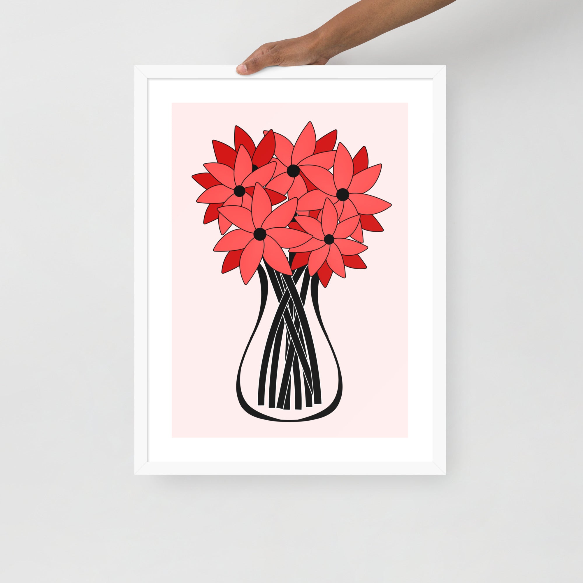 Red Flower Framed Wall Art
