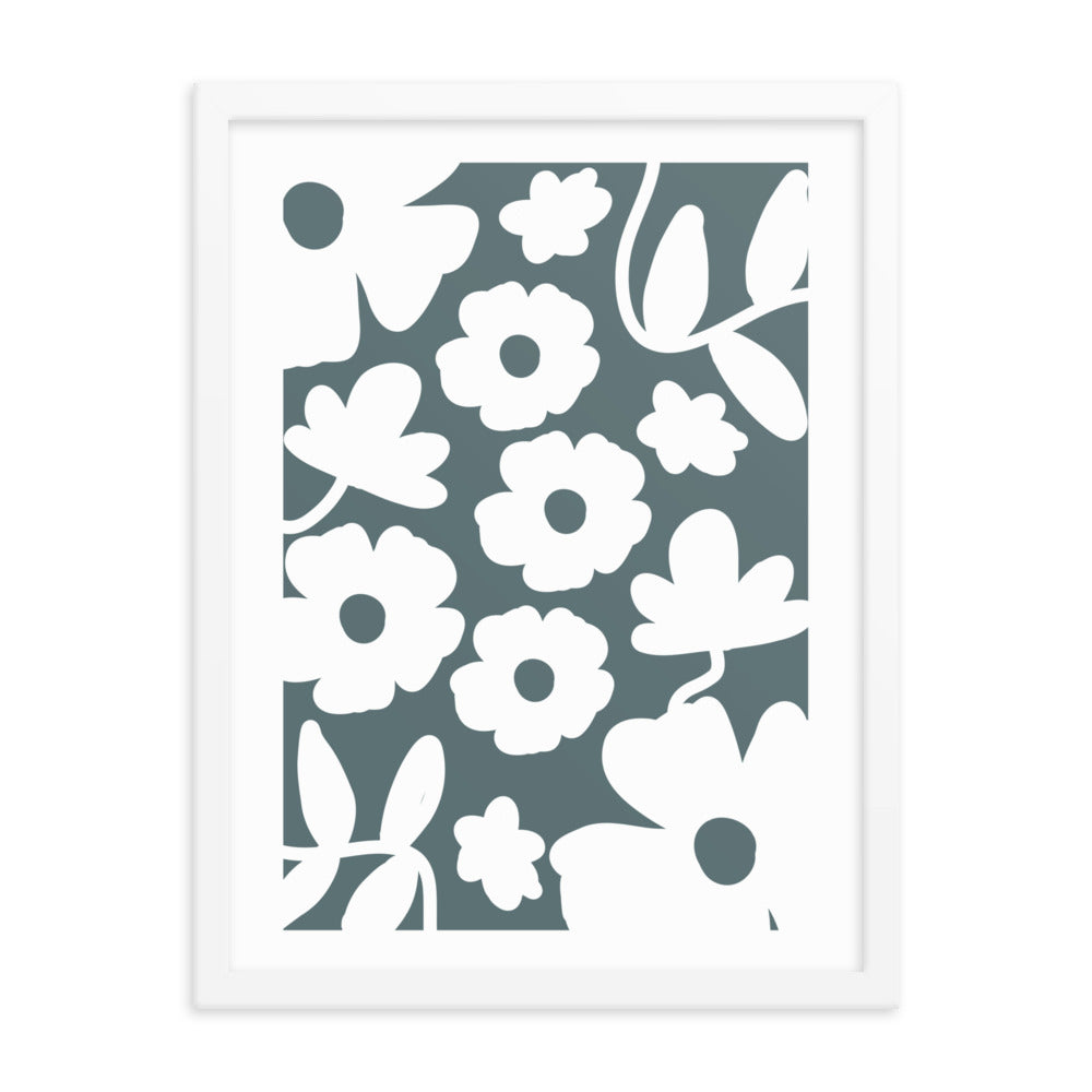 Blue Wallflower Framed Wall Art