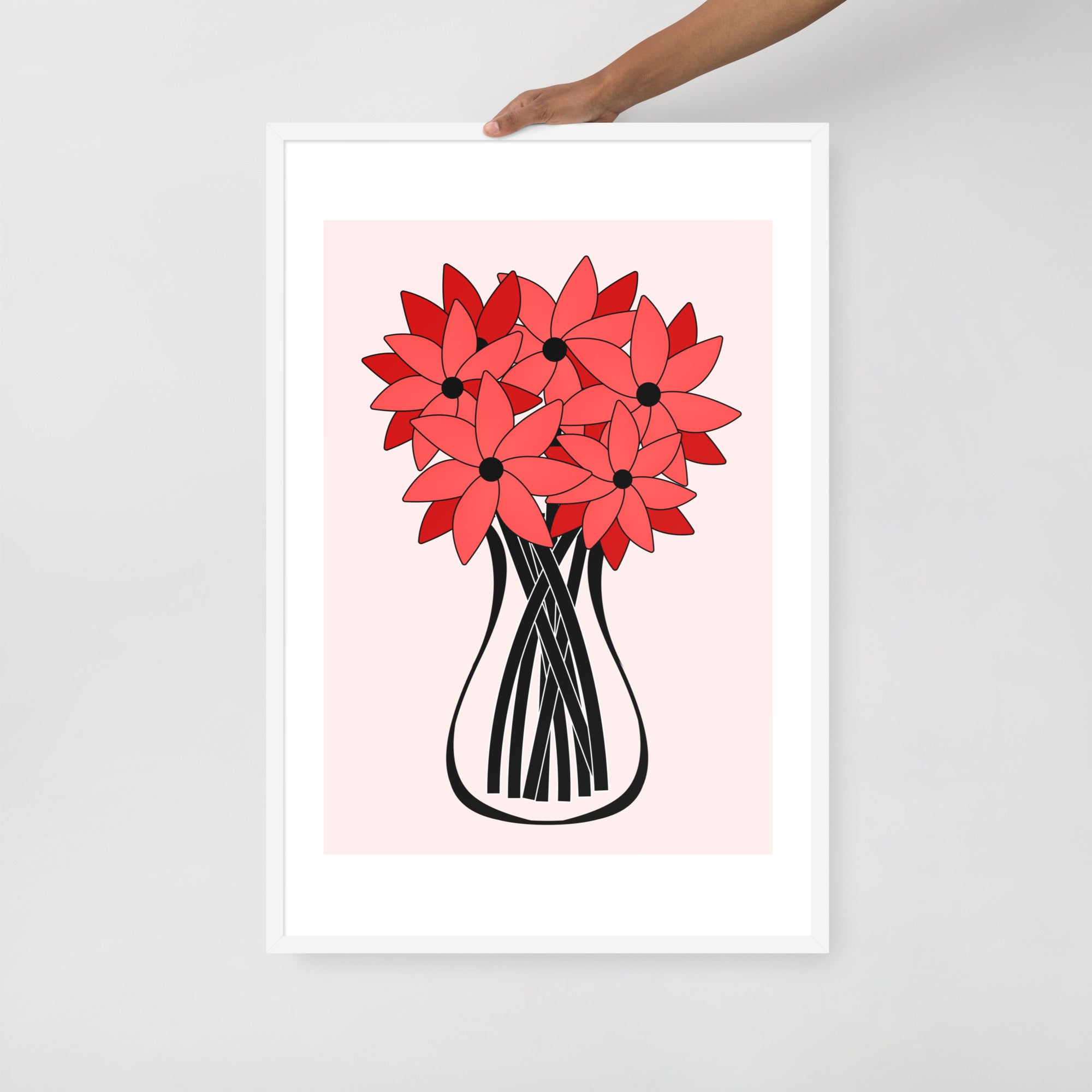 Red Flower Framed Wall Art