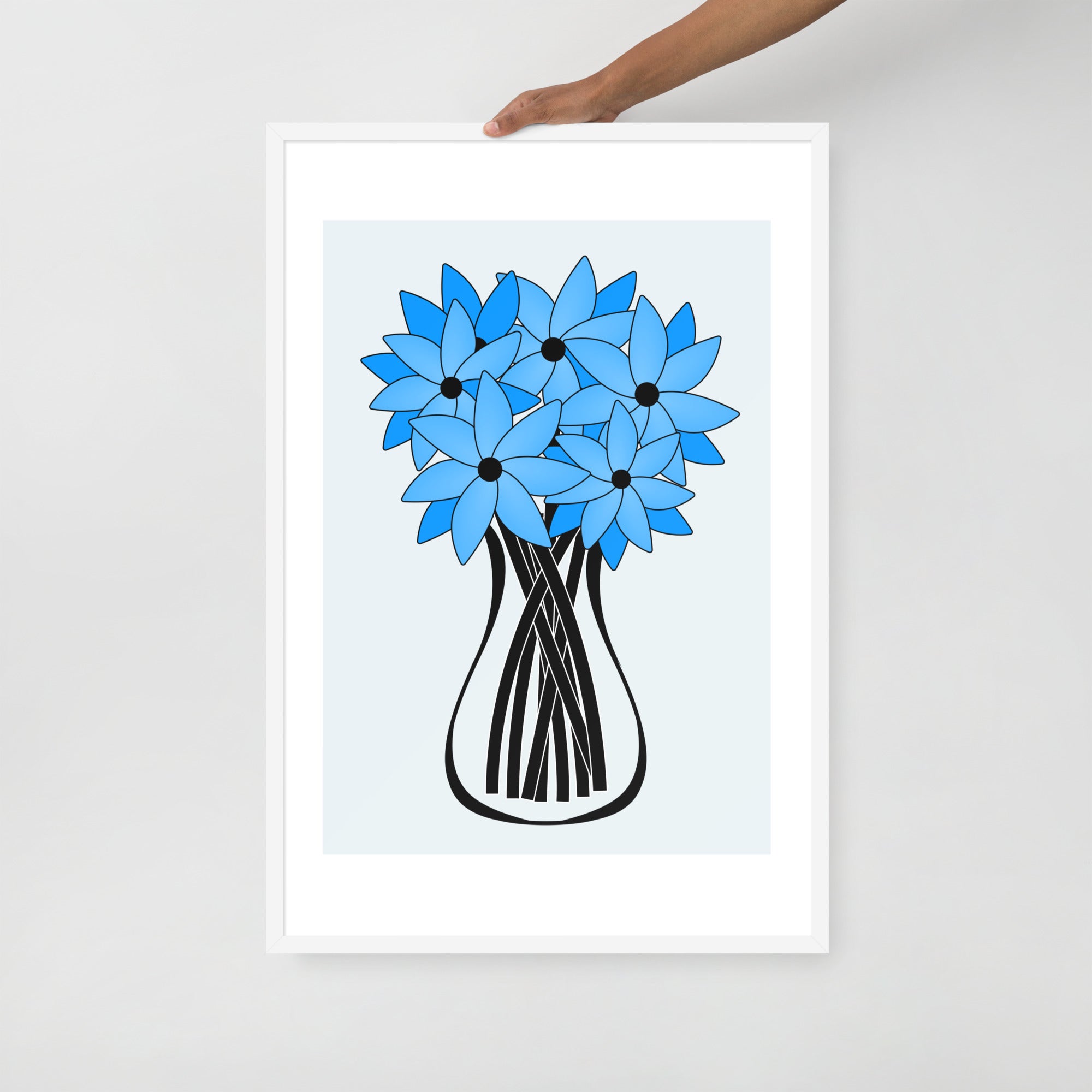 Blue Flower Framed Wall Art