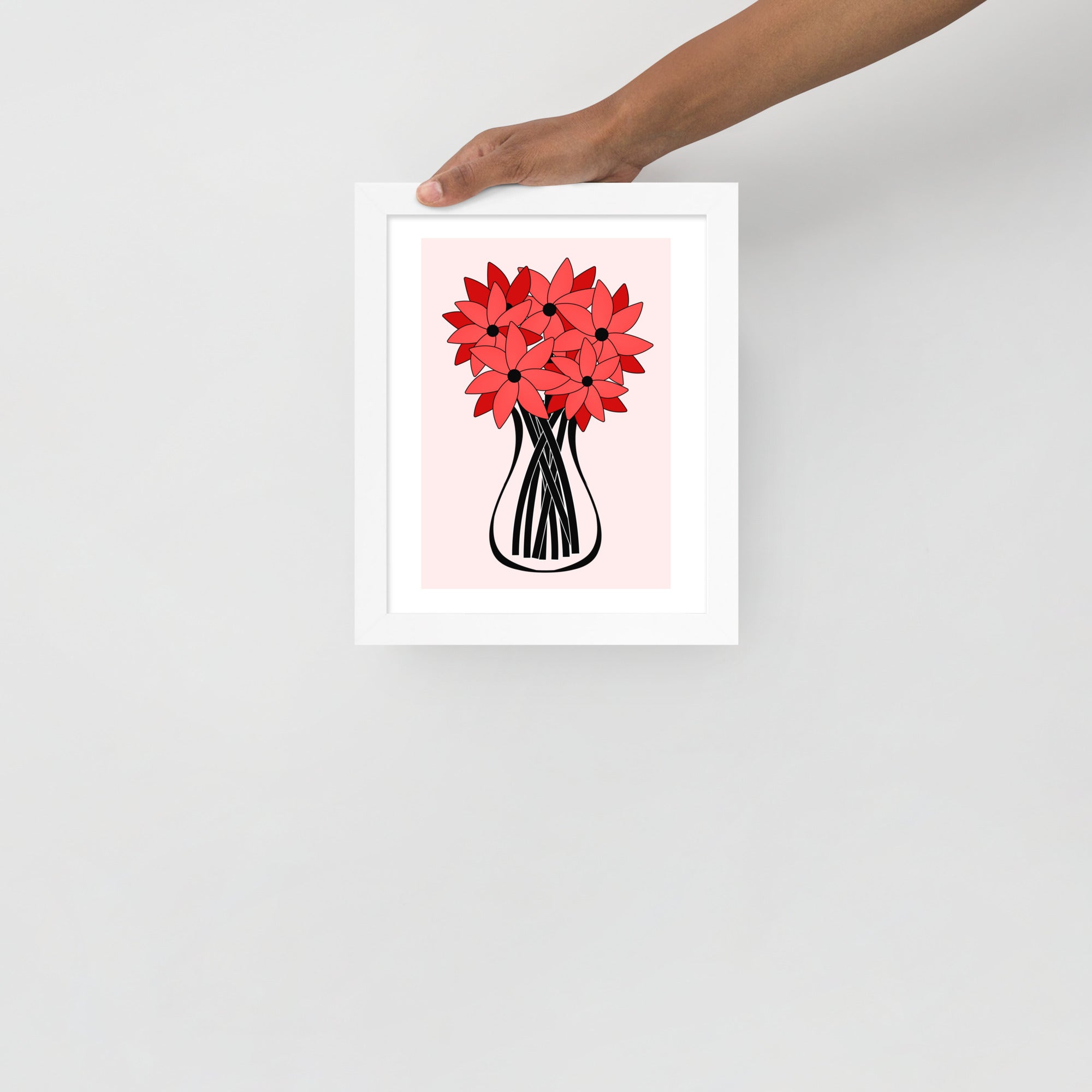 Red Flower Framed Wall Art