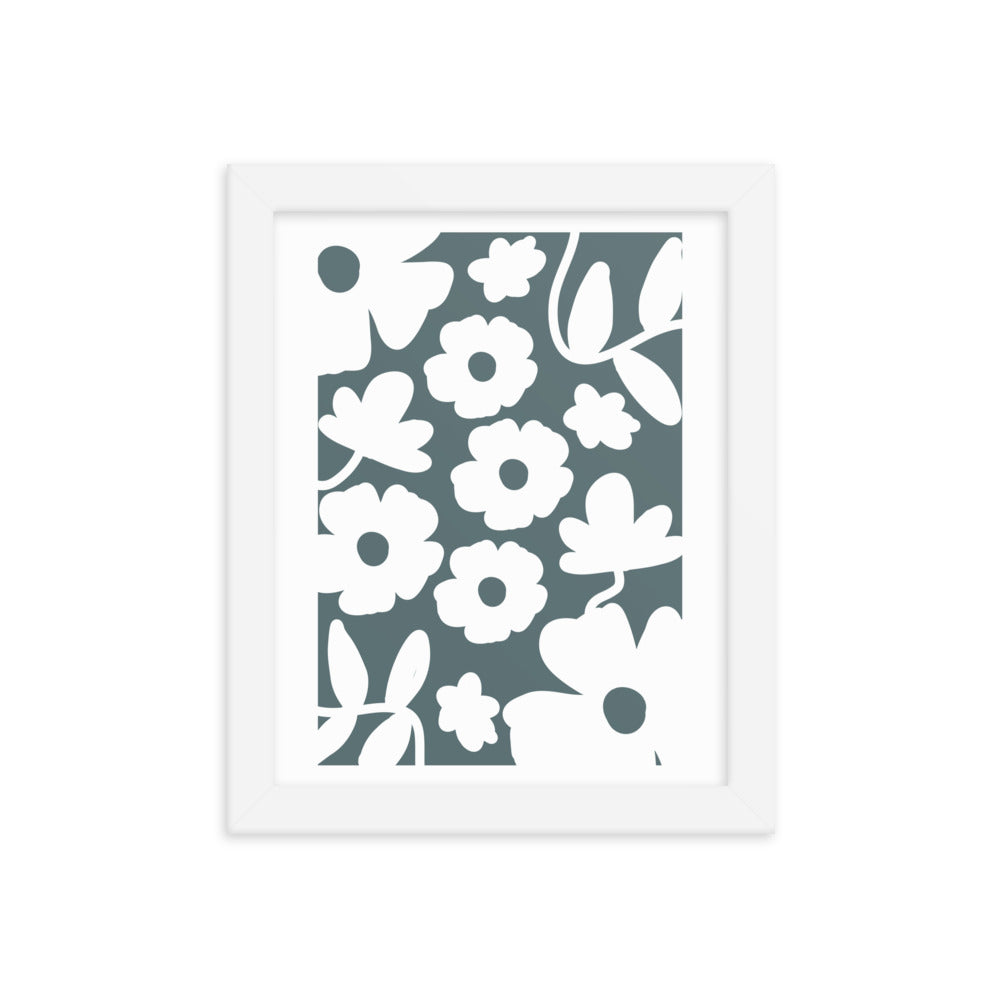 Blue Wallflower Framed Wall Art
