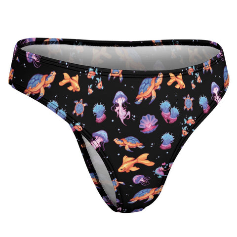 Sea-Life-Womens-Thong-Black-Product-Side-View