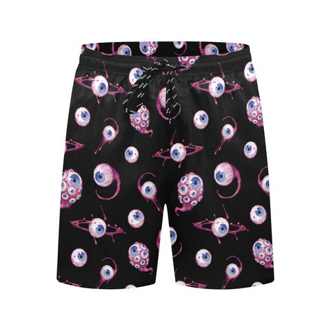 Eye-Love-You-Men's-Swim-Trunks-Blue-Front-View