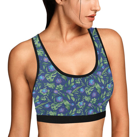 Jungle-Flower-Womens-Bralette-Blue-Purple-Model-Side-View