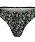 Jungle-Flower-Womens-Thong-Black-Pink-Product-Back-View